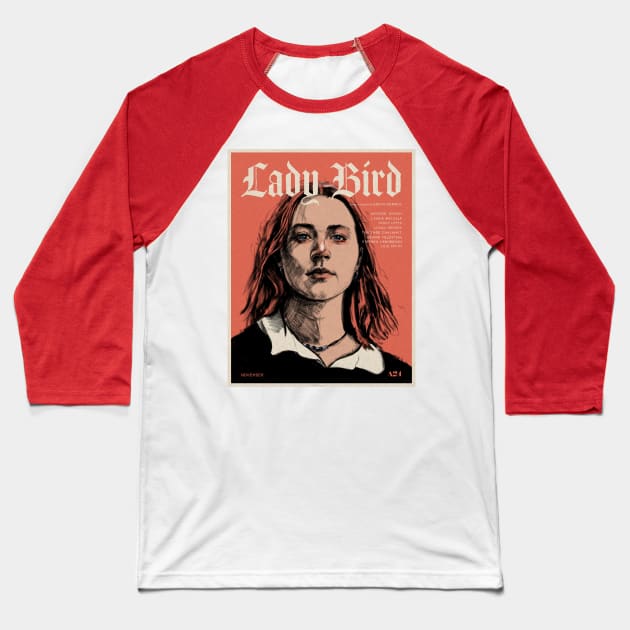 Lady Bird Baseball T-Shirt by KregFranco